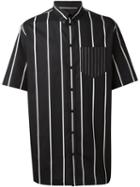Givenchy Boxy Striped Shirt, Men's, Size: 40, Black, Cotton