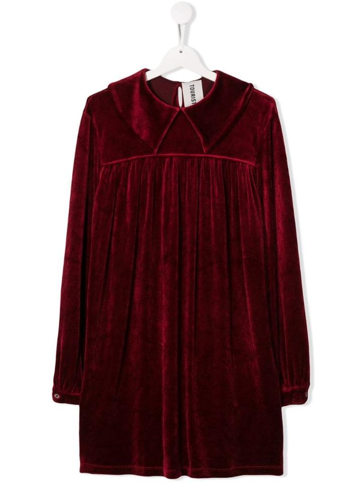 Touriste Oversized Collar Dress - Red