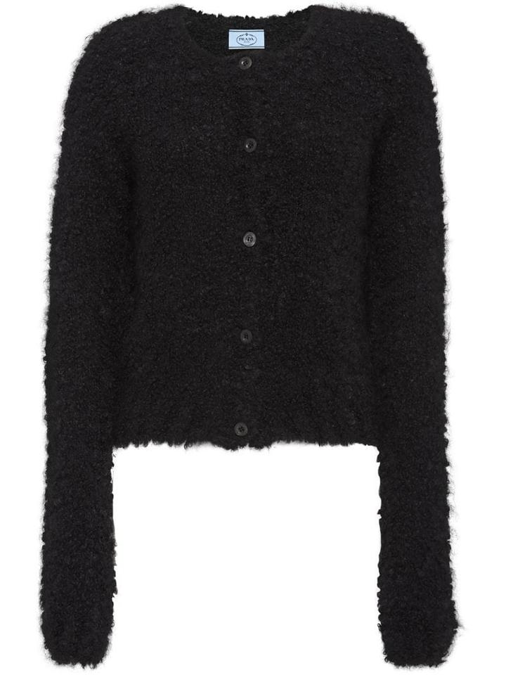 Prada Textured Button-down Cardigan - Black