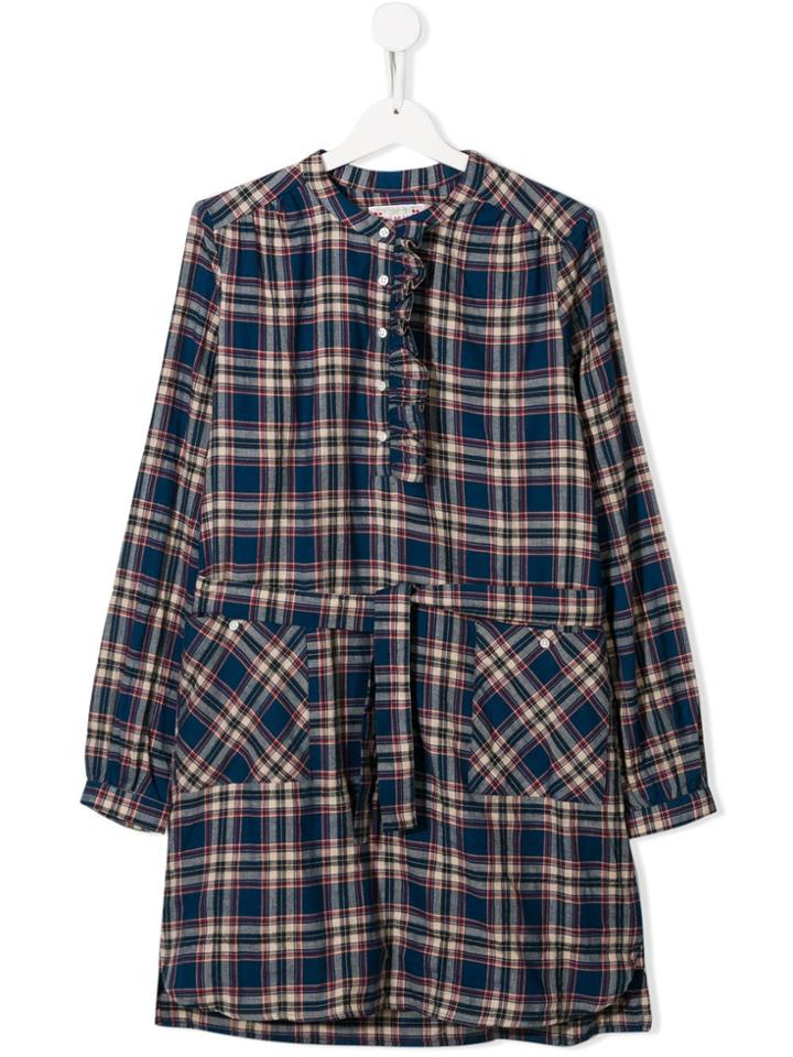 Bonpoint Teen Check Dress - Blue