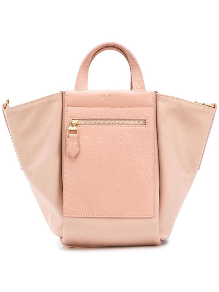 Max Mara Traoeze Shaped Tote - Pink