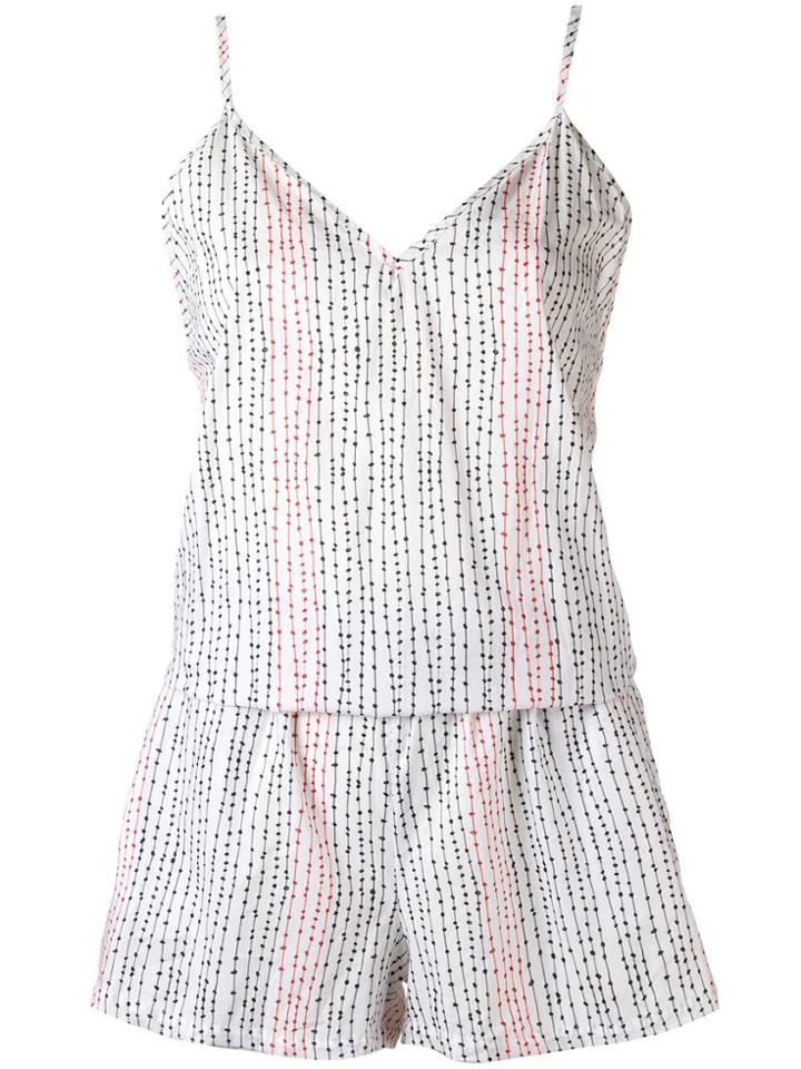 Amir Slama Printed Playsuit - White