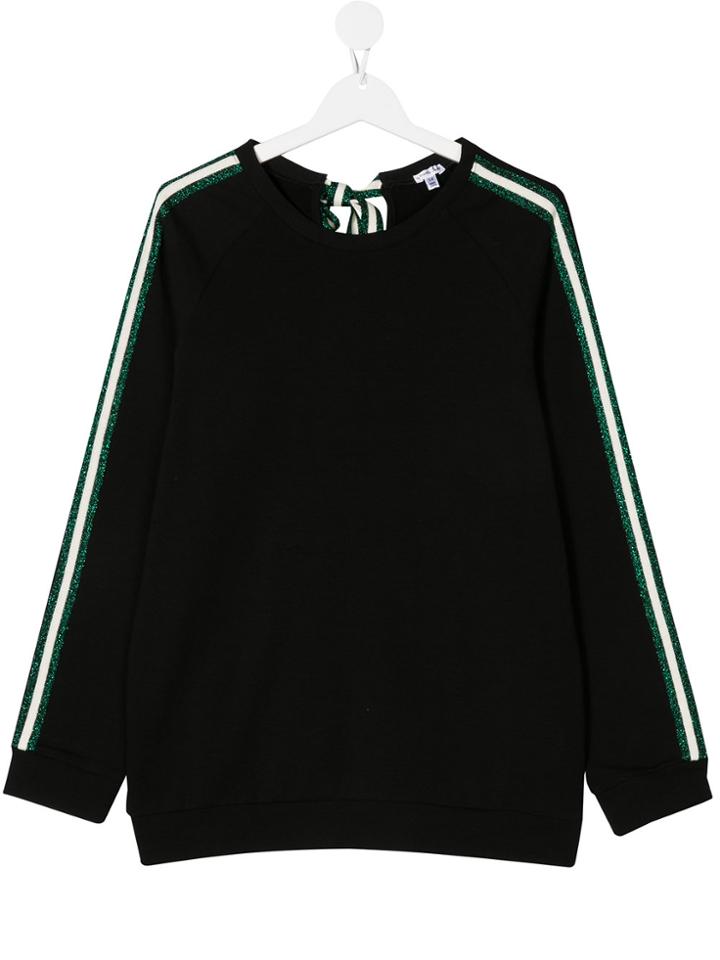 Piccola Ludo Glitter Stripe Sweatshirt - Black