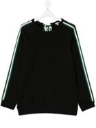 Piccola Ludo Glitter Stripe Sweatshirt - Black
