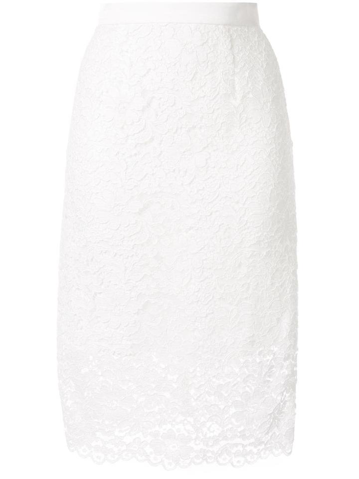 Loveless Floral Lace Midi Skirt - White