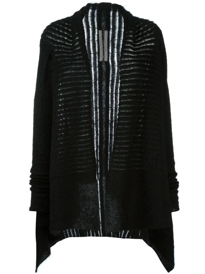 Rick Owens Asymmetric Cardigan, Women's, Size: Large, Black, Nylon/mohair/wool