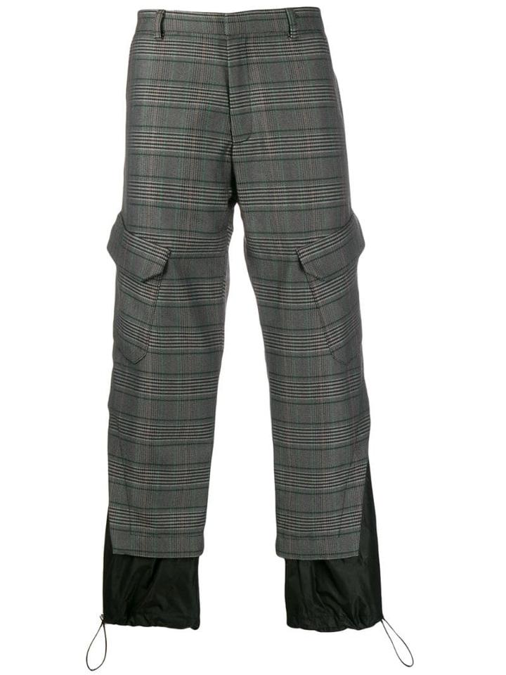 Delada Check Drawstring Trousers - Grey