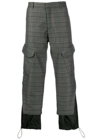 Delada Check Drawstring Trousers - Grey
