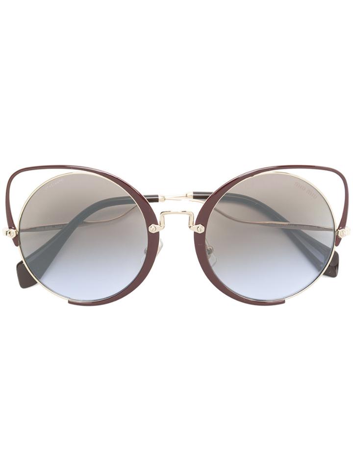 Miu Miu Eyewear Oversized Cat-eye Sunglasses - Brown