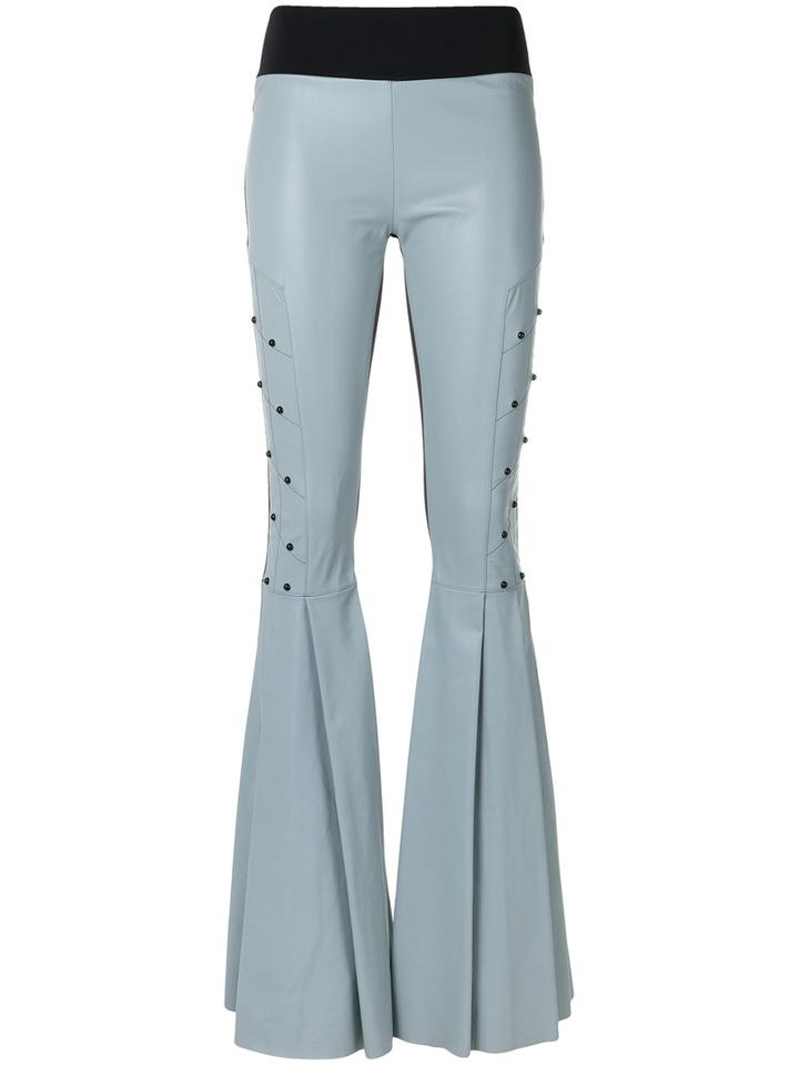 Andrea Bogosian - Wide Leg Trousers - Women - Leather - M, Blue, Leather