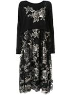 Antonio Marras Floral-embroidered Layered Dress - Black