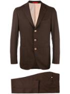 Isaia Slim-fit Suit, Men's, Size: 46, Brown, Cupro/wool