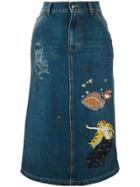 Red Valentino Sea Patches Denim Skirts - Blue