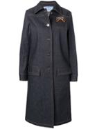 Prada Long Denim Coat - Blue