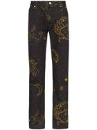 Casablanca Constellation Straight Leg Jeans - Black