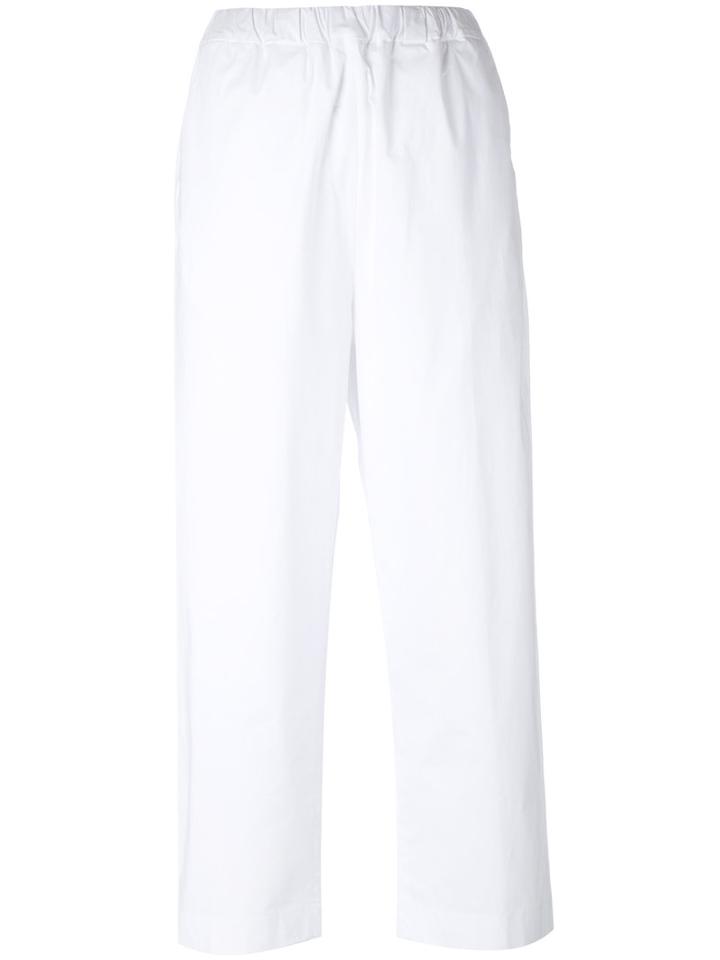 Lucio Vanotti Cropped Trousers, Women's, Size: 2, White, Cotton/spandex/elastane