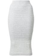 T By Alexander Wang Fitted Knit Midi Skirt - Grey