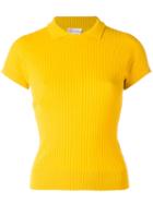 Red Valentino Ribbed Knit Polo Top, Women's, Size: Small, Yellow/orange, Viscose/polyamide
