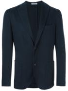 Boglioli Peaked Lapels Jacket, Men's, Size: 54, Blue, Cotton/spandex/elastane/cupro