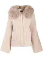 Max & Moi Coarse Collared Cardigan - Neutrals