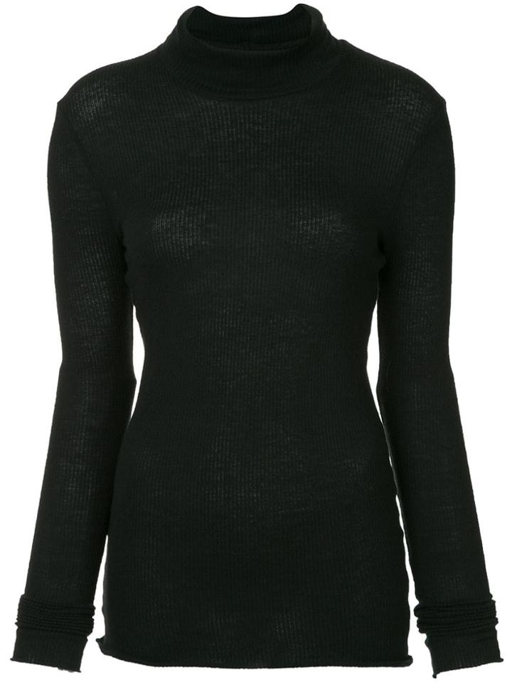 Muller Of Yoshiokubo Turtleneck Ribbed Top - Black