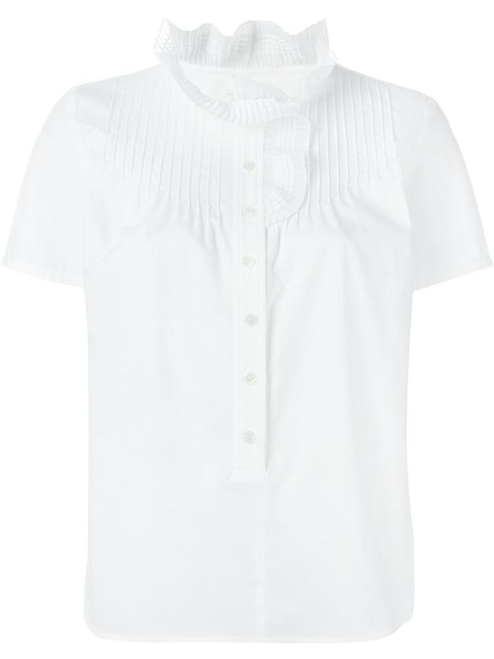 Sonia By Sonia Rykiel Ruffle Neck Pleated Panel Blouse