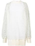 Vera Wang - Pullover Dress With Slip - Women - Silk/cotton/nylon - 0, White, Silk/cotton/nylon
