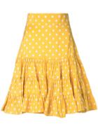 Bambah Polka Ruffle Mini Skirt - Yellow & Orange