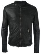 Giorgio Brato Zipped Leather Jacket, Men's, Size: 50, Black, Leather/cotton/polyester