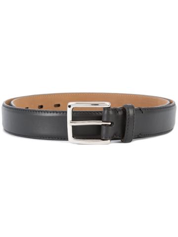 Simeone Napoli Square Buckle Belt, Men's, Size: 90, Black, Leather