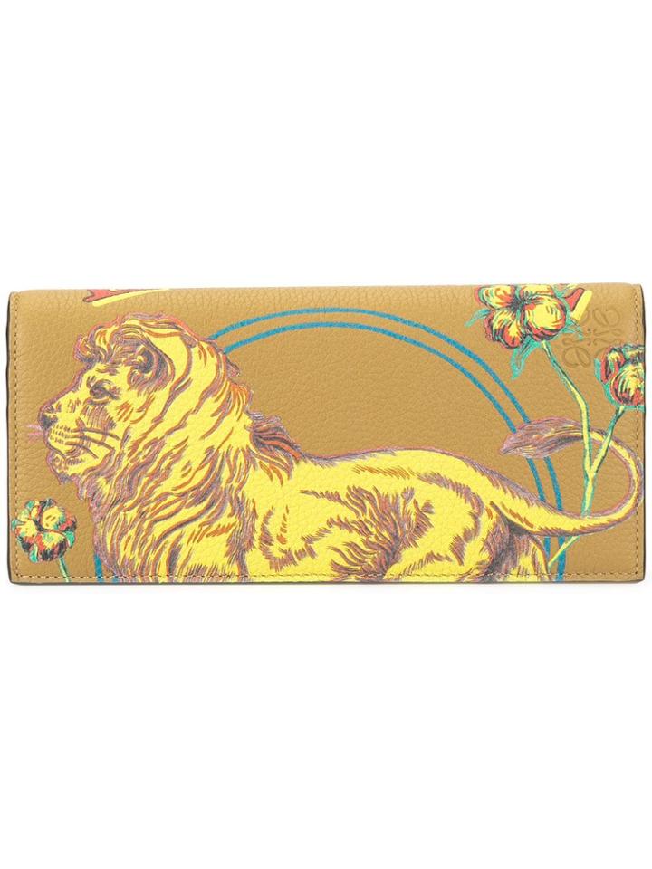 Loewe Lion Print Wallet - Brown