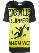 Moschino Slippery Print Silk T-shirt Dress