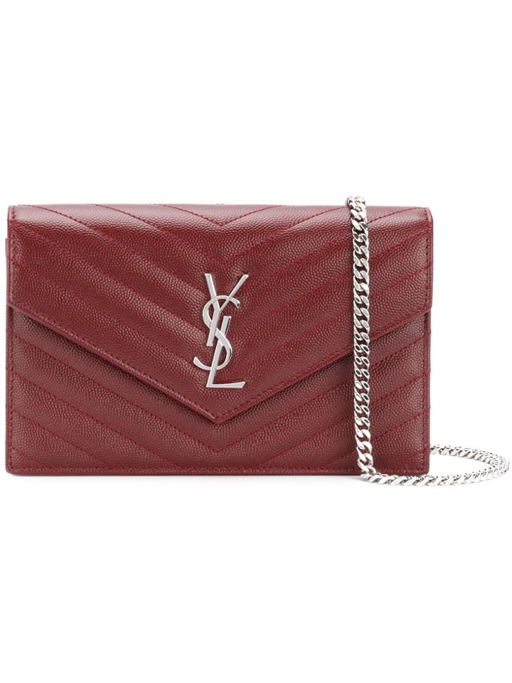 Saint Laurent Classic Envelope Chain Wallet - Red