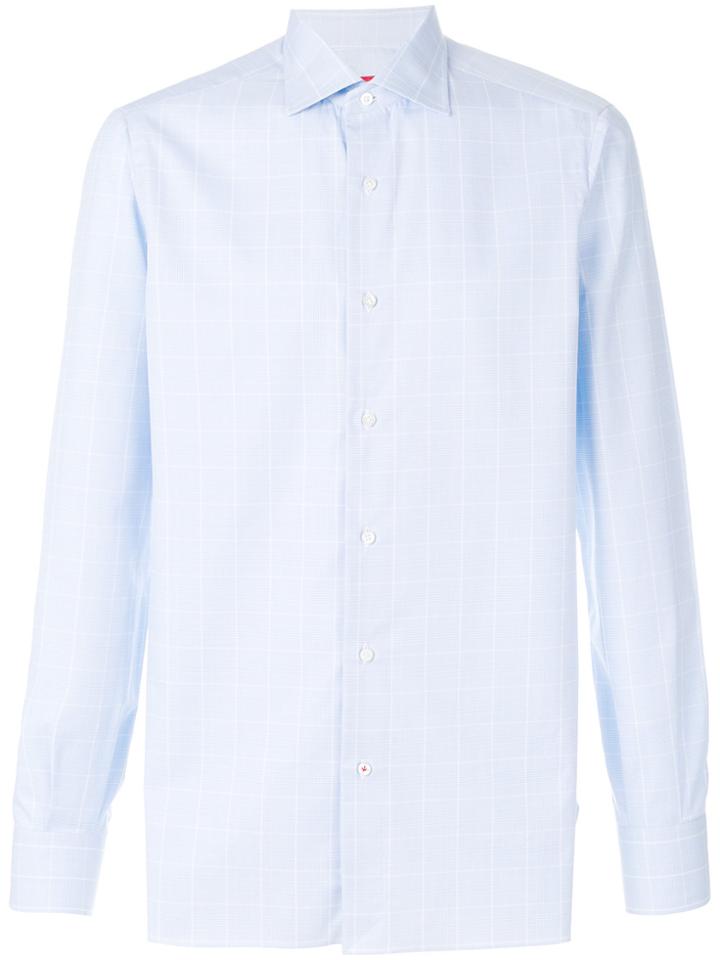 Isaia Tonal Check Shirt - Blue