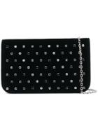 Red Valentino Red(v) Crystal Embellished Shoulder Bag - Black
