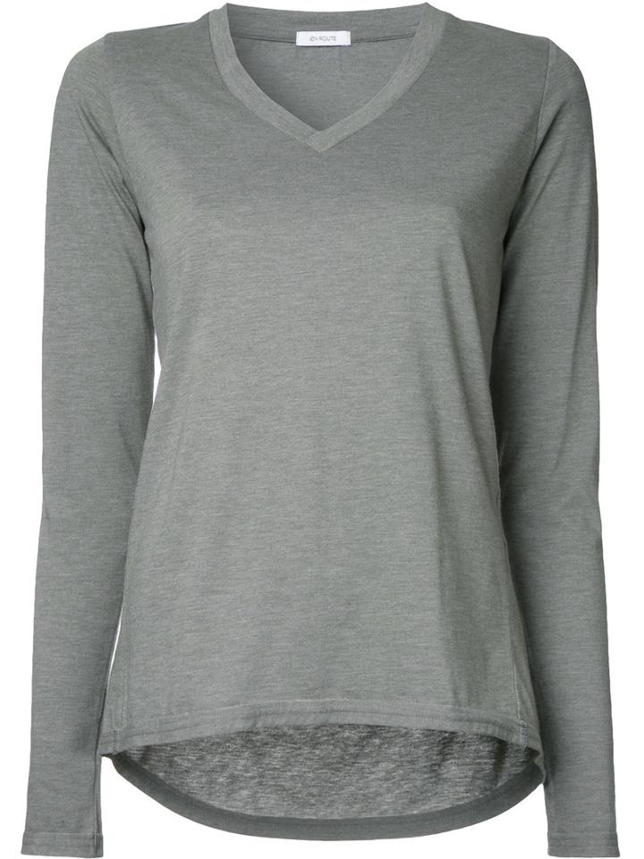 En Route V-neck Jumper, Women's, Green, Cotton