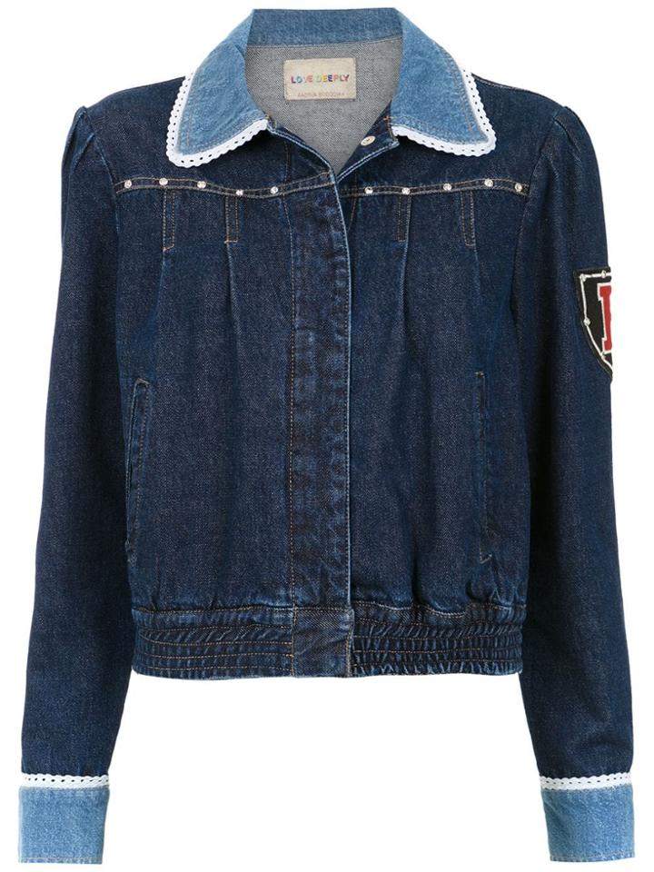 Andrea Bogosian Embroidered Denim Jacket - Blue