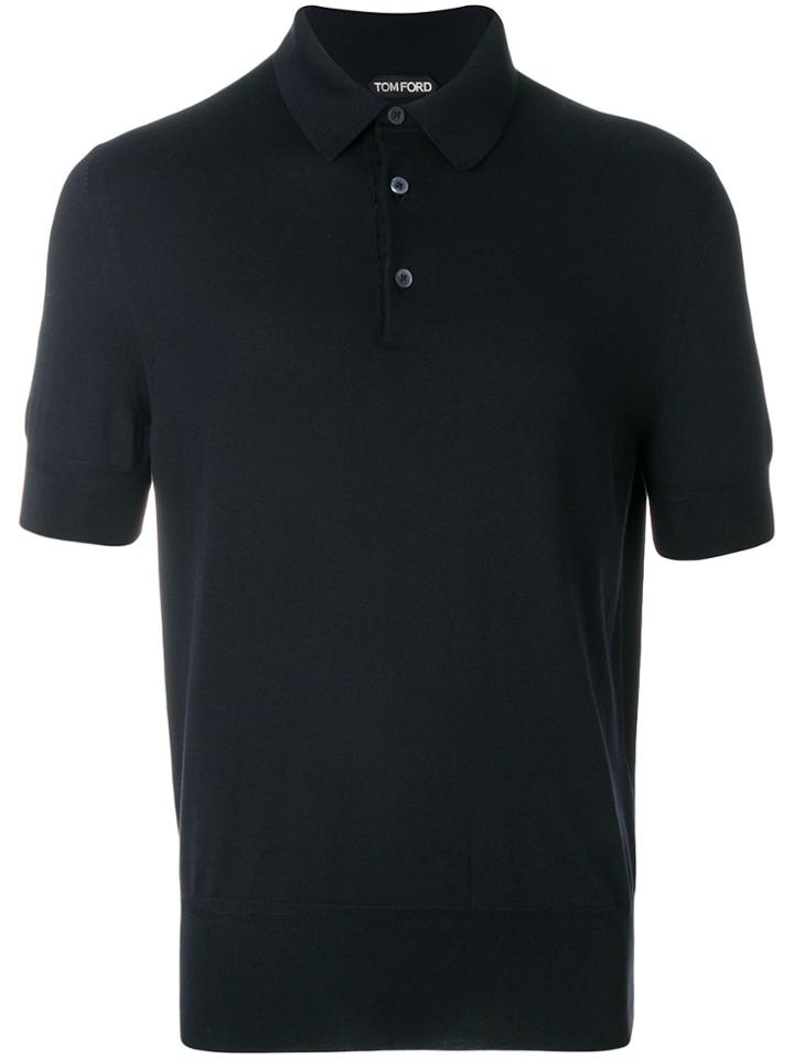 Tom Ford Fine Knit Polo Shirt - Blue