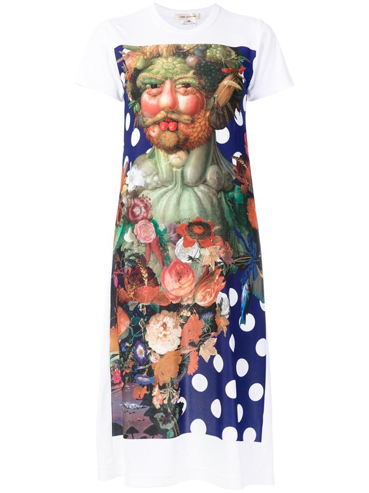 Comme Des Garçons Printed T-shirt Dress - White