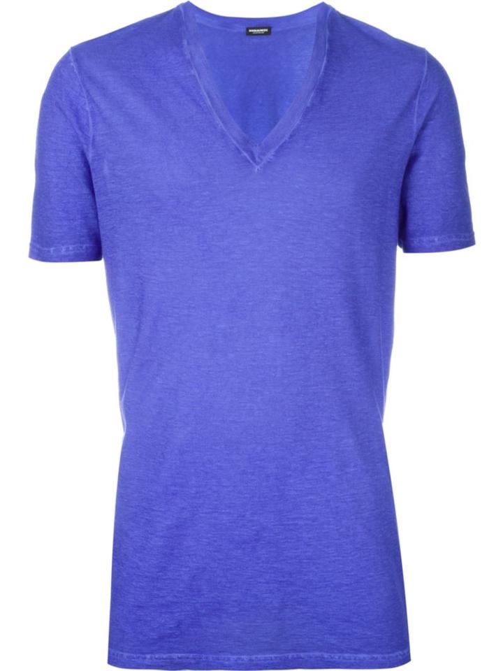 Dsquared2 Underwear V-neck T-shirt, Men's, Size: Xxl, Blue, Cotton/linen/flax
