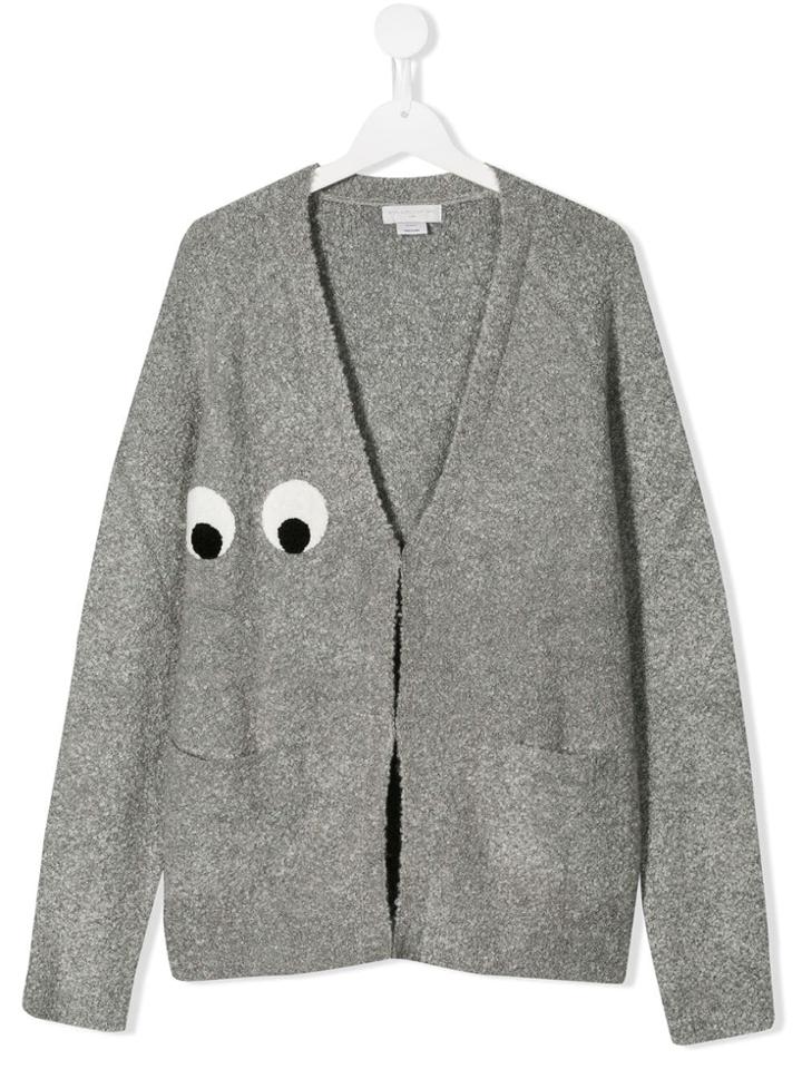 Stella Mccartney Kids Teen Googly Eyes Cardigan - Grey