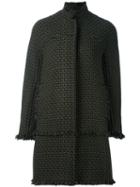 Gianluca Capannolo Frayed Zipped Coat, Women's, Size: 42, Green, Acrylic/nylon/virgin Wool