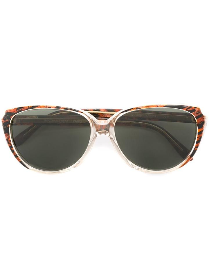 Yves Saint Laurent Vintage Cat-eye Frame Sunglasses, Women's, Brown