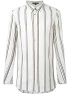 Ann Demeulemeester Striped Oversized Shirt, Men's, Size: Medium, Nude/neutrals, Cotton/rayon