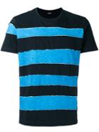 Diesel Striped T-shirt, Men's, Size: Large, Black, Cotton