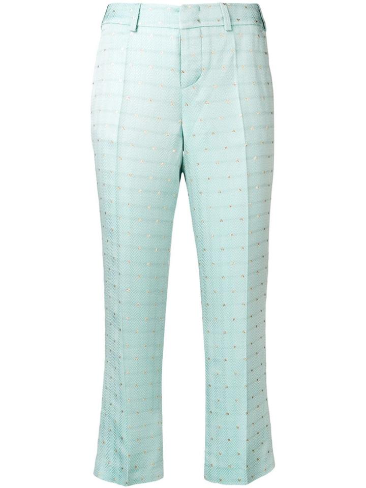 Zadig & Voltaire Posh Jacquard Cropped Trousers - Blue
