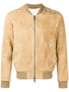 Ami Alexandre Mattiussi Zipped Suede Jacket - Neutrals