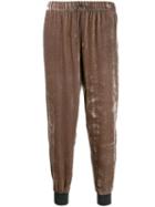 Fabiana Filippi High-shine Velvet Track Pants - Brown