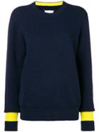 Maison Margiela Contrast Cuff Knitted Jumper - Blue