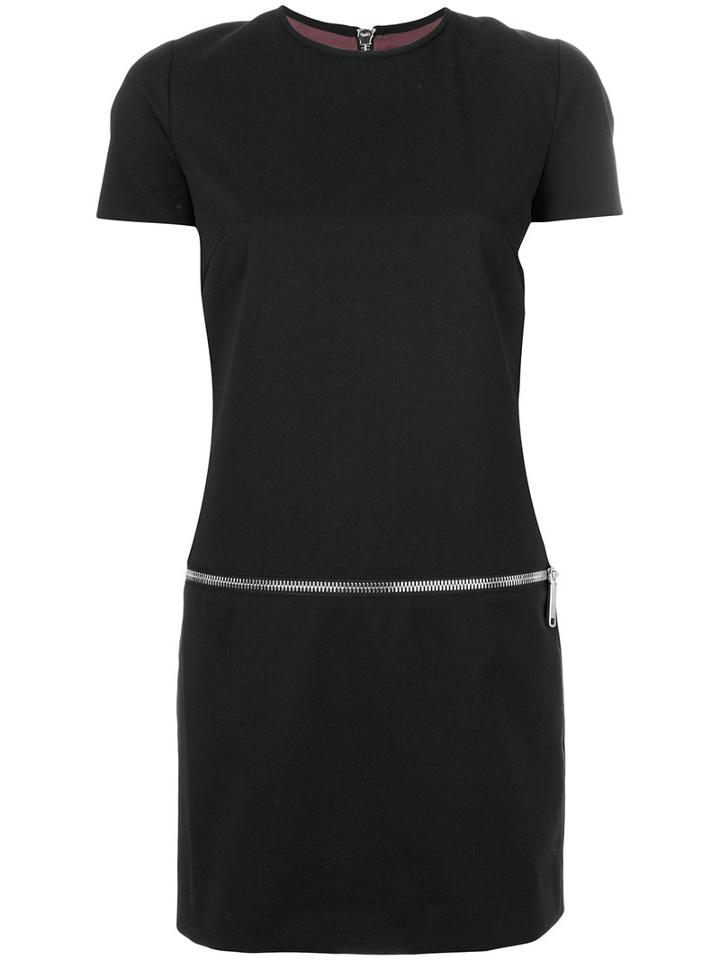 Dsquared2 - Zip Detail Mini Dress - Women - Virgin Wool/spandex/elastane/viscose/polyester - 36, Black, Virgin Wool/spandex/elastane/viscose/polyester
